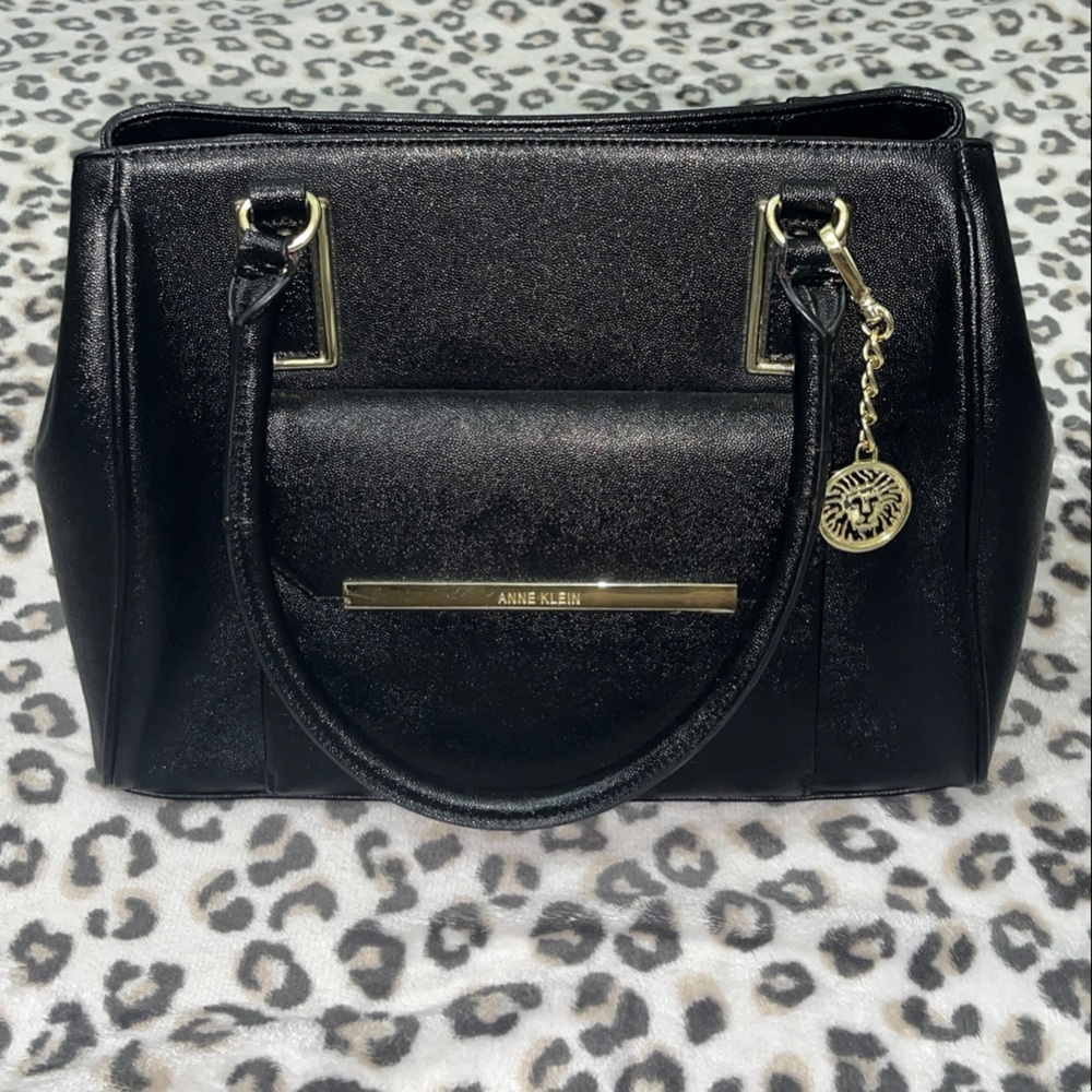 Anne Klein Shimmering Black Satchel